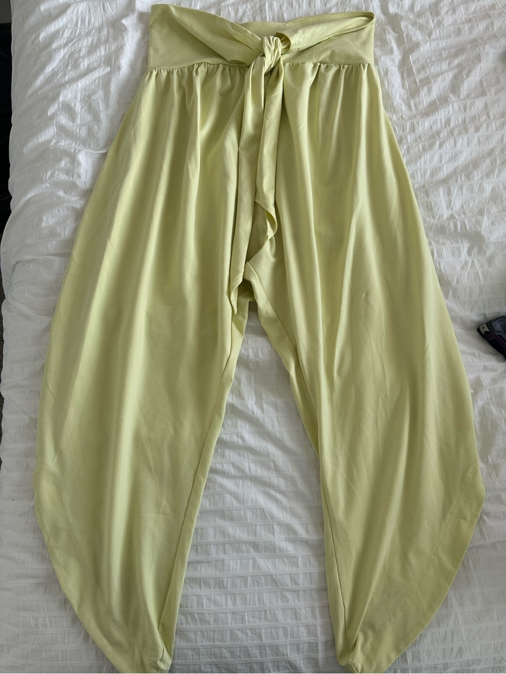 Free People Pale Lime Wide-Leg Harem Jumpsuit Pants